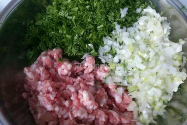 茴香猪肉蒸饺的做法图解2