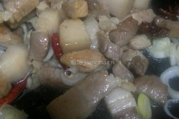 八爪鱼炖五花肉的做法图解4