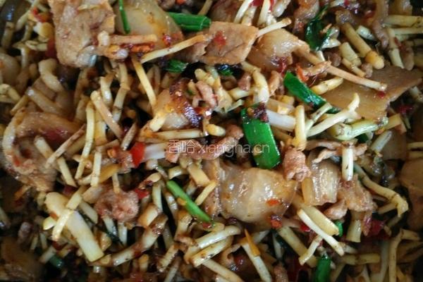 五花肉炒折耳根的做法图解5