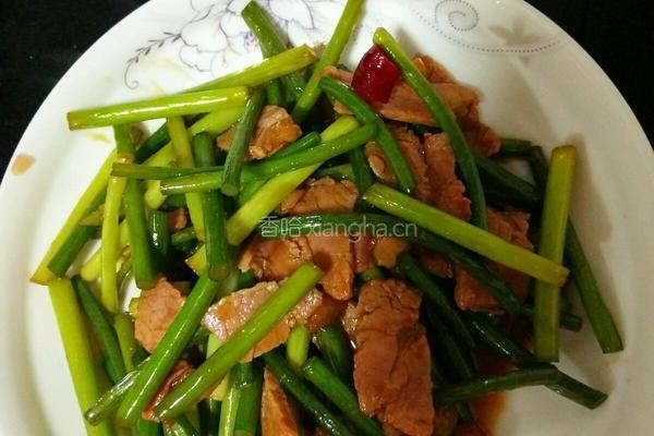 蒜苔炒咸肉的做法图解8