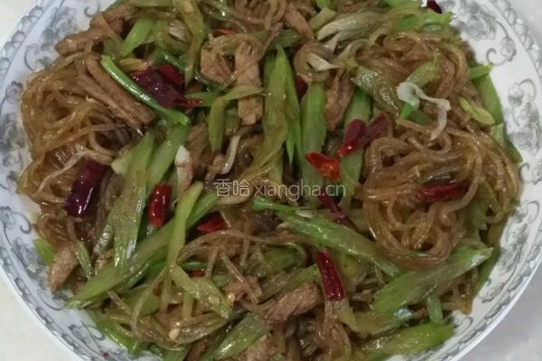 芹菜肉丝炒粉条的做法图解8