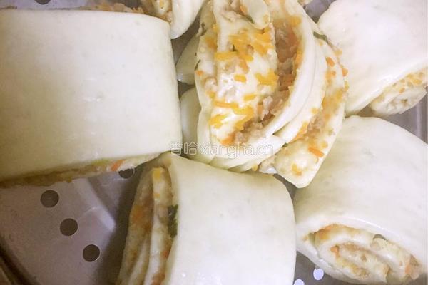 肉馅胡萝卜花卷的做法图解12