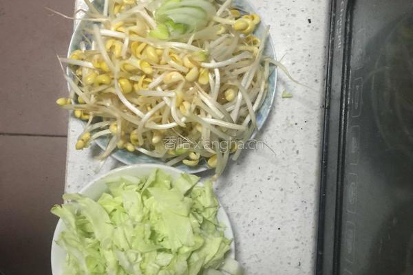 豆芽肉末炒包菜的做法图解1