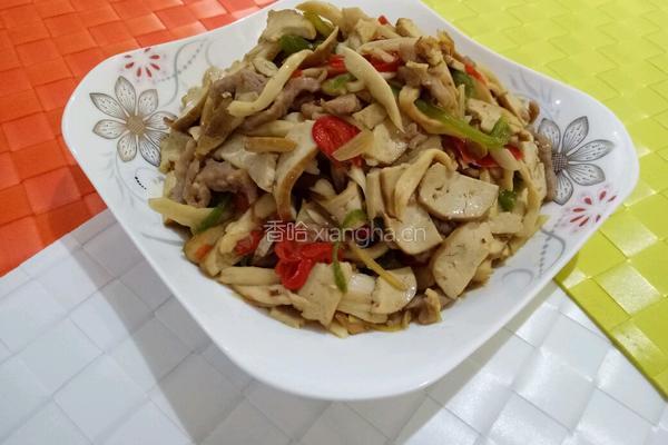 杏鲍菇豆腐干炒肉丝的做法图解15