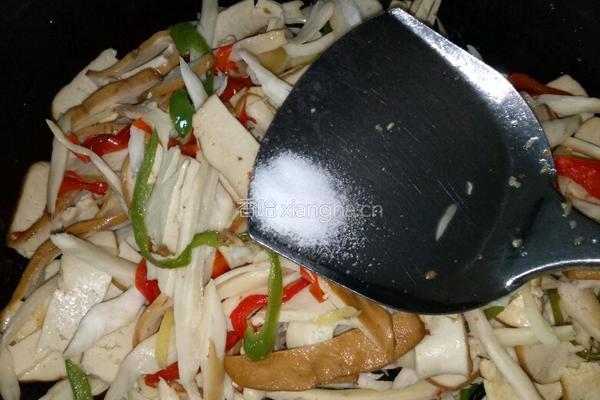杏鲍菇豆腐干炒肉丝的做法图解10