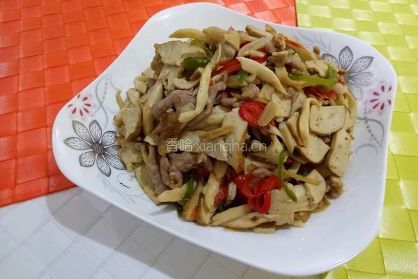 杏鲍菇豆腐干炒肉丝的做法图解14