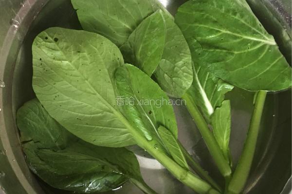 青菜蛋黄米糊的做法图解2