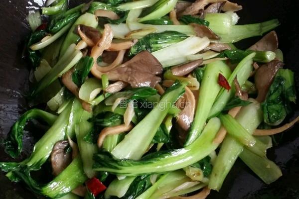 蘑菇炒青菜的做法图解6