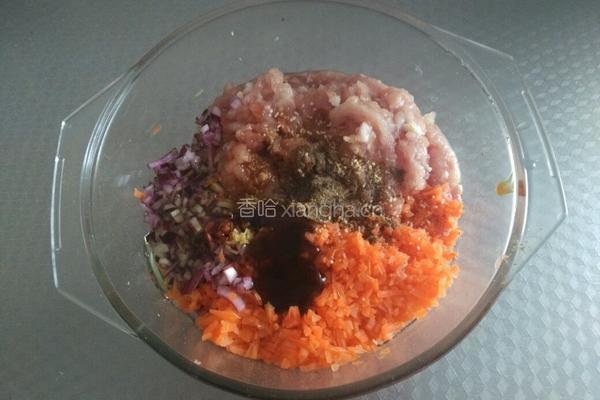 黑胡椒胡萝卜猪肉饼的做法图解9