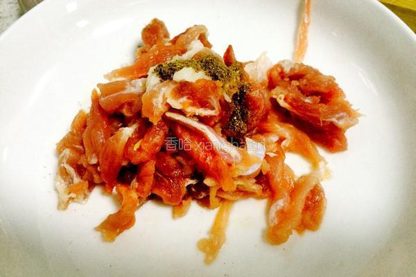 蘑菇炒肉的做法图解3