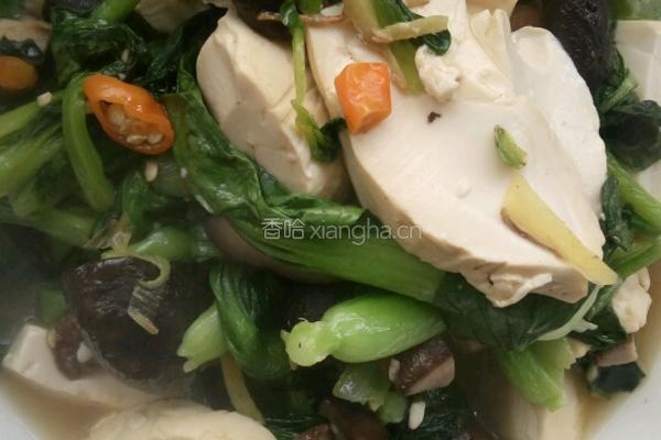 香菇豆腐炖青菜的做法图解5