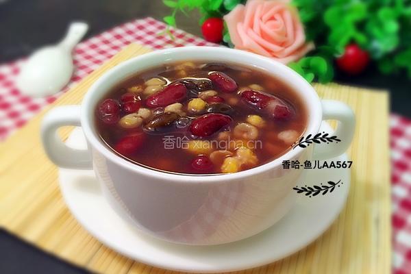 红豆黑豆大馇粥的做法图解4