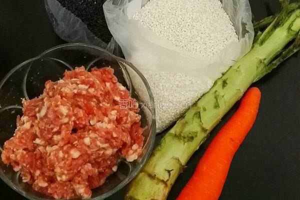 双色珍珠丸子的做法图解1