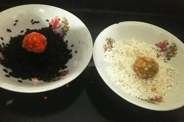 双色珍珠丸子的做法图解7
