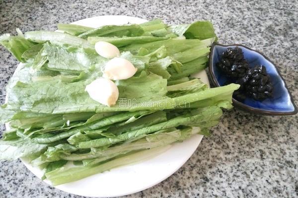 豆豉油麦菜的做法图解1