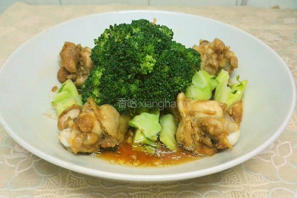 西兰花拌鸡腿