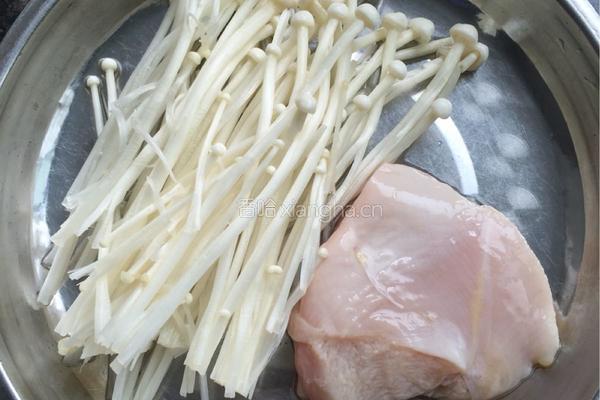 雞肉金針菇粥的做法图解2