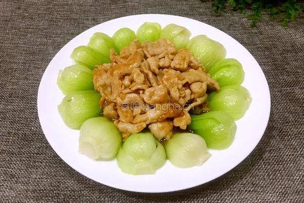油菜炒肉片的做法图解10