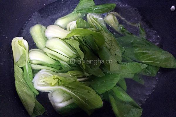 油菜炒肉片的做法图解4