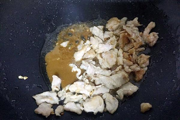 油菜炒肉片的做法图解8
