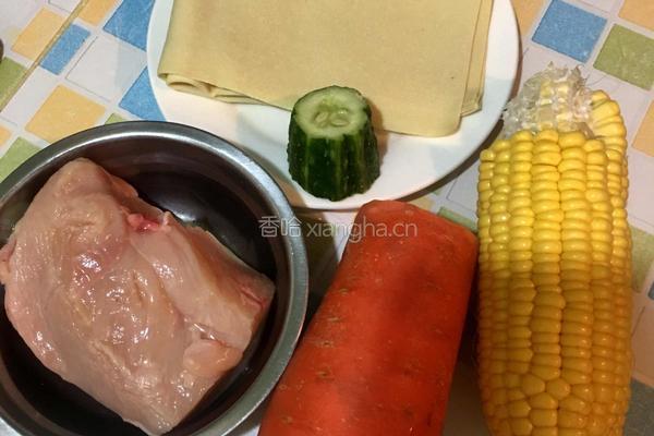 豆皮鸡肉卷的做法图解1