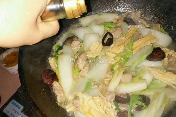 白菜炒杂的做法图解6