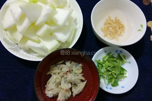金钩贝尖炒冬瓜的做法图解1
