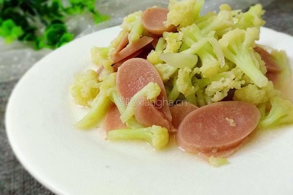 花菜炒火腿的做法图解7