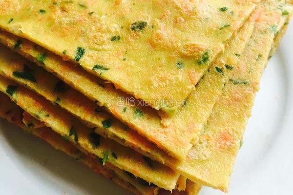胡萝卜渣，菠菜鸡蛋饼的做法图解5