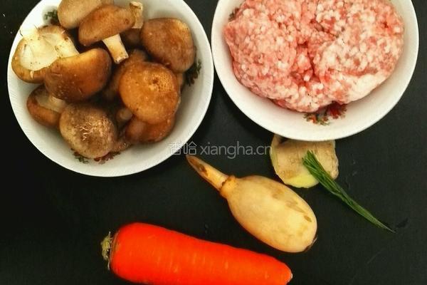 香菇酿肉的做法图解1