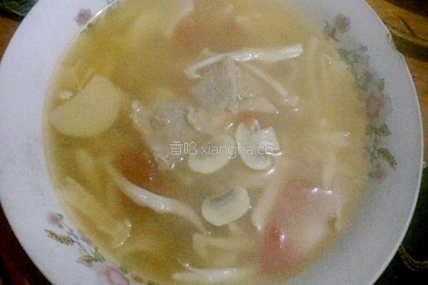 肉片菌菇汤的做法图解6
