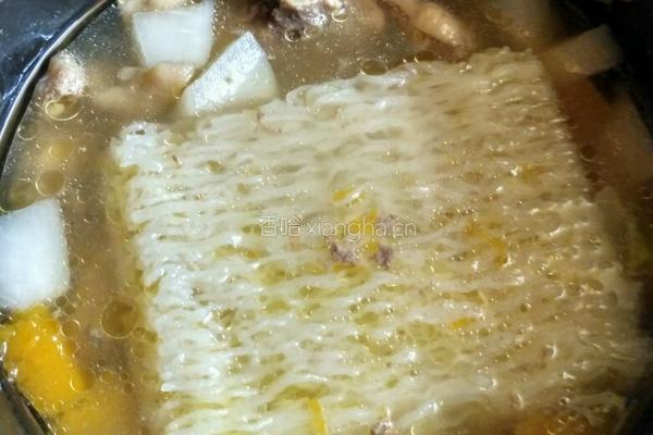 鸡肉南瓜萝卜汤粉的做法图解2