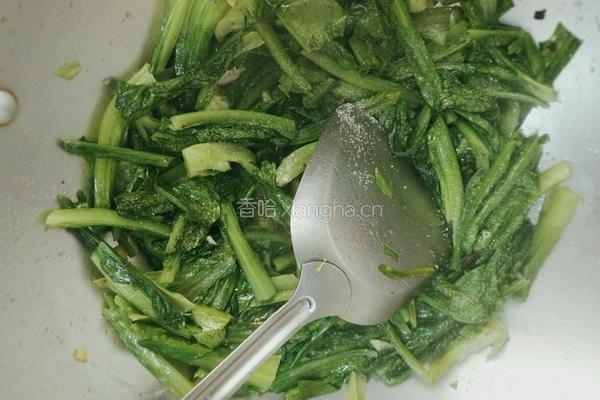 蒜味豆豉炒油麦菜的做法图解5