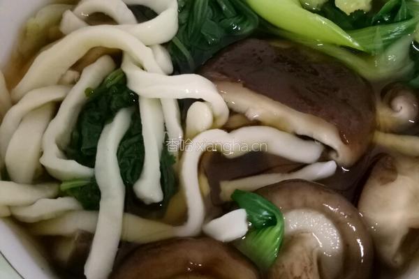香菇青菜手擀面的做法图解4