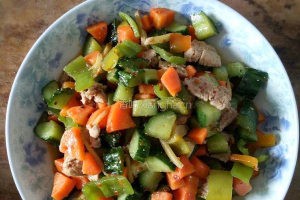肉片炒三丁的做法图解9