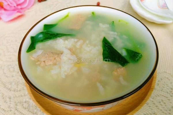 肉丝菠菜米粥的做法图解11
