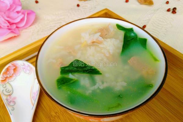 肉丝菠菜米粥的做法图解10