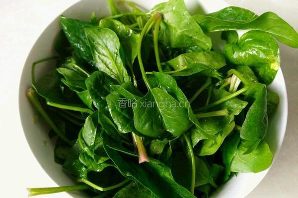 干锅辣椒拌菠菜的做法图解1