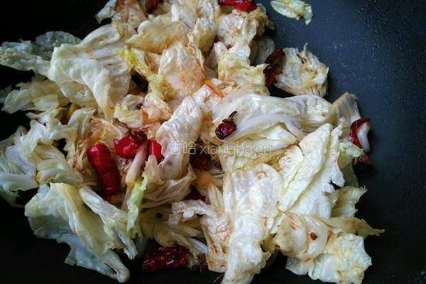 辣椒炝白菜的做法图解8