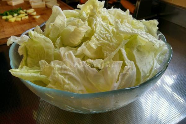 肉末大白菜炖豆腐的做法图解2