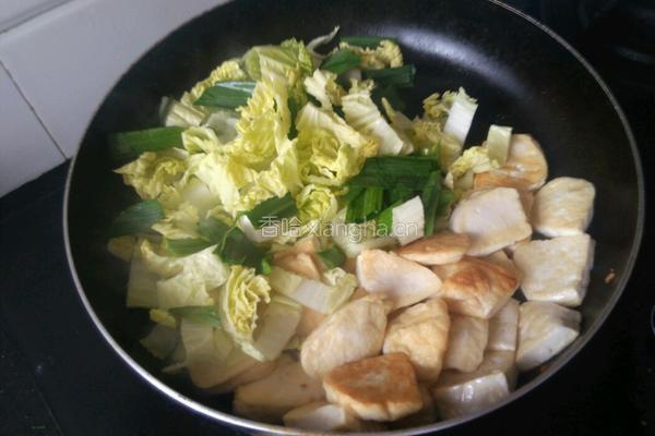 豆腐炒白菜的做法图解6