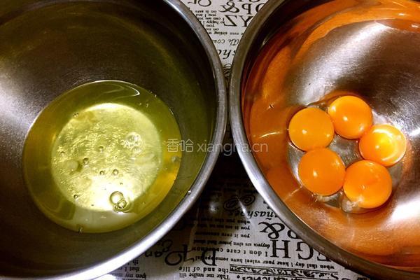 菠菜汁戚风蛋糕-八寸的做法图解2
