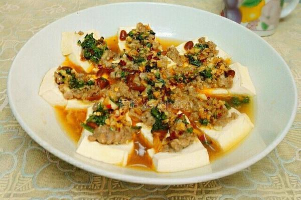 豆酱肉末蒸豆腐的做法图解11