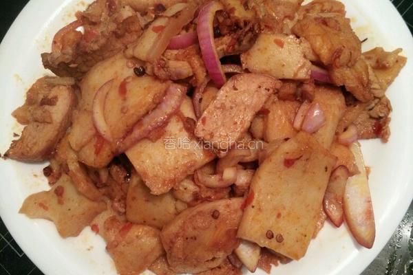 千叶豆腐炒肉片的做法图解5