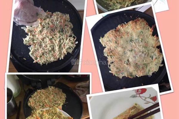 豆丝茄丁鸡蛋饼的做法图解1