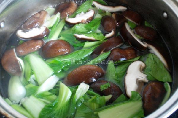 肉炒香菇油菜的做法图解4