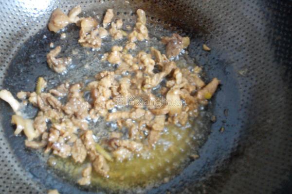 肉炒香菇油菜的做法图解5
