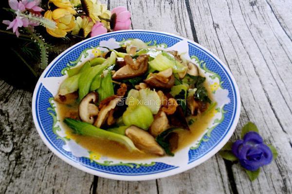 肉炒香菇油菜的做法图解9