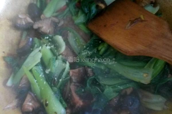 耗油油菜香菇的做法图解4
