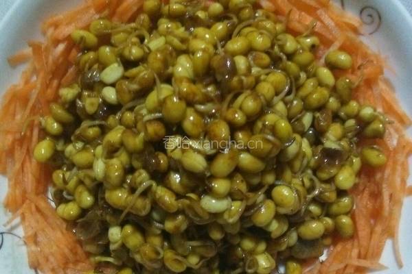 胡萝卜圈黄豆小芽的做法图解6